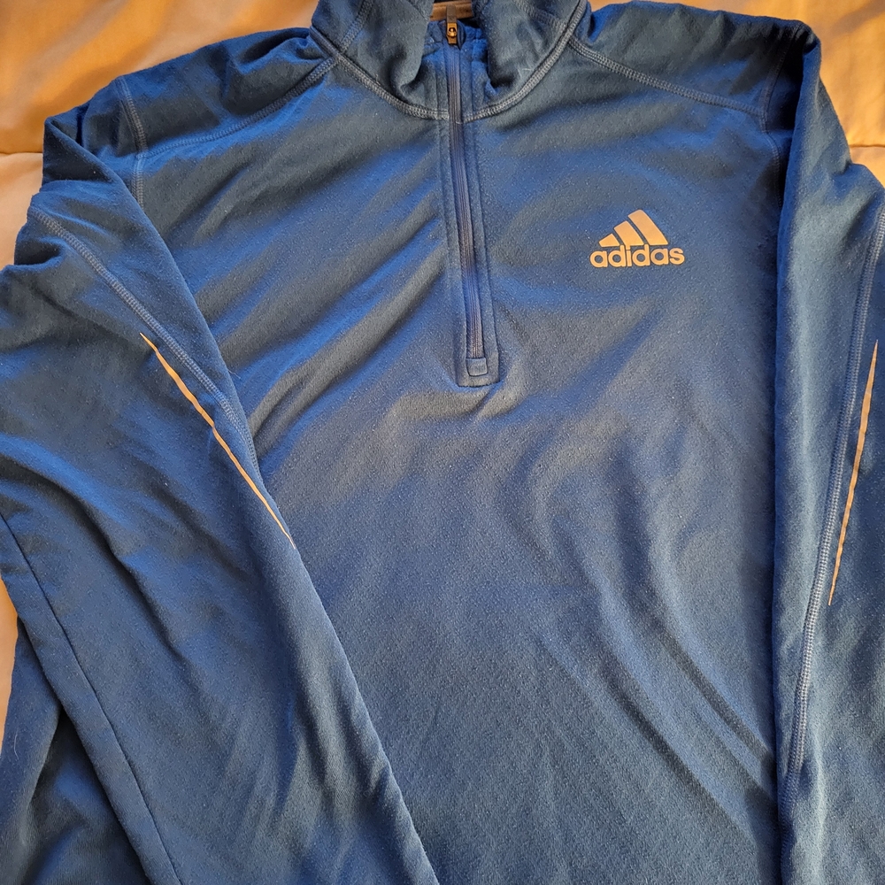 Adidas Blue Quarter-Zip Pullover